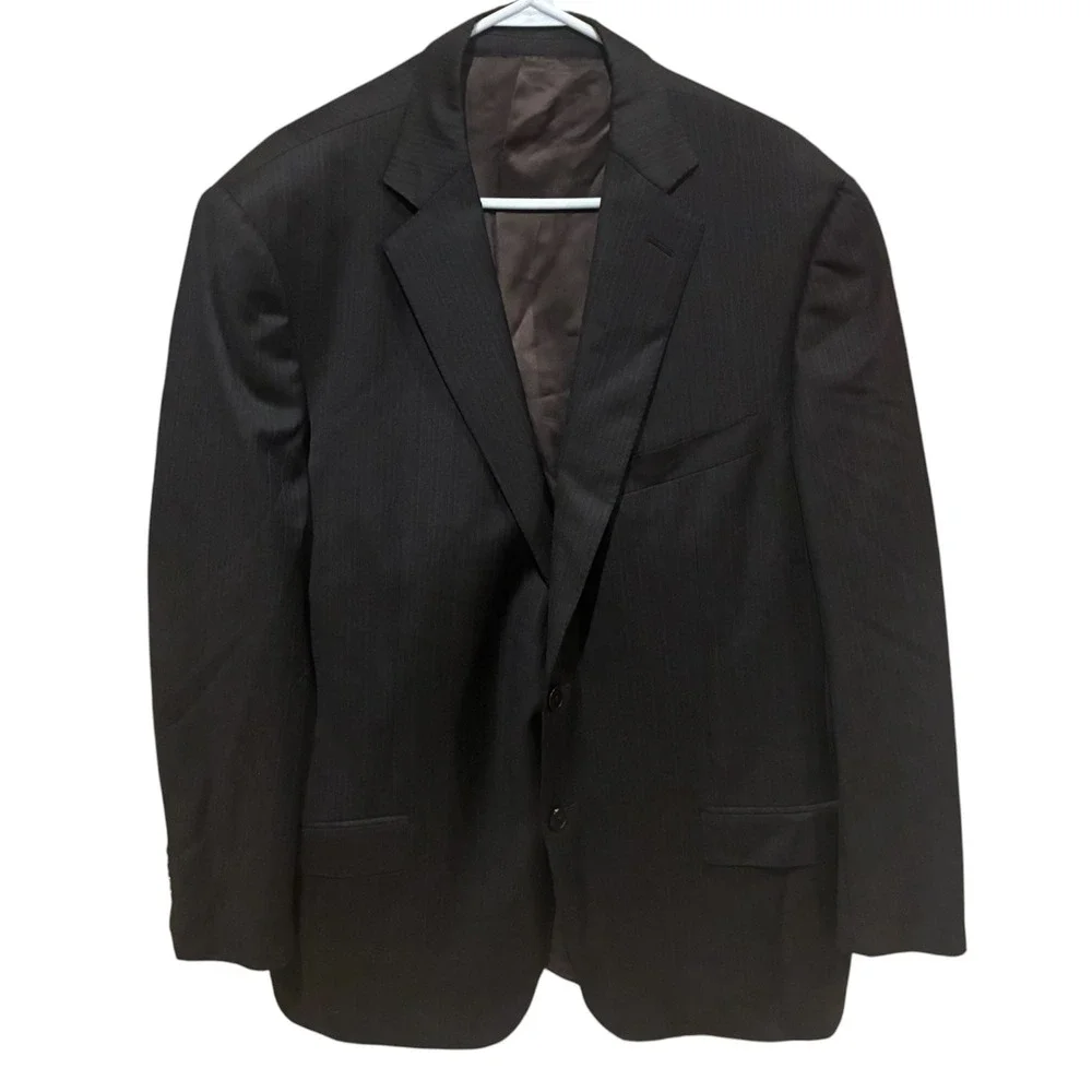Ermenegildo Zegna Traveller Micronsphere Blazer Brown Pinstripe Saks 46R